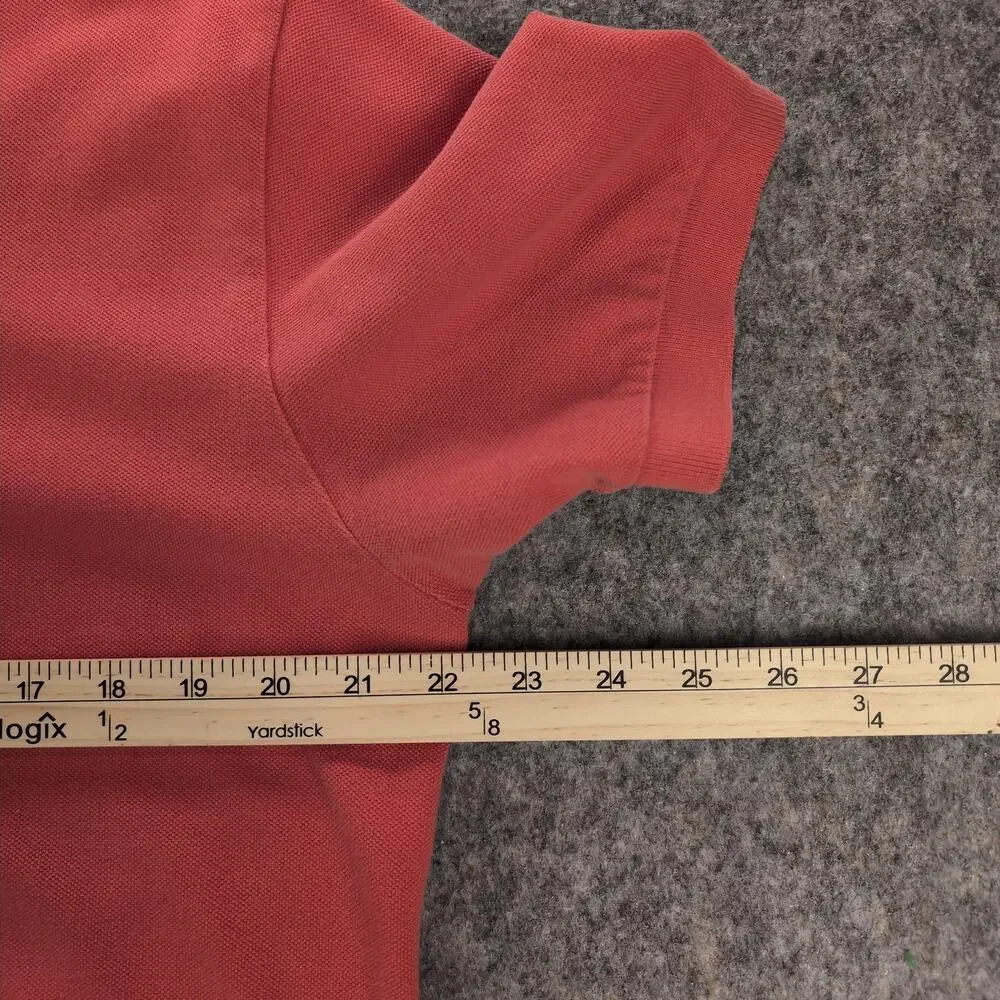 Polo Ralph Lauren Polo Shirt Mens Large Orange Pique Cotton Short Sleeve
